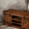 Bridgevine Home Farmhouse 56 inch Corner TV Stand for TVs up to 60 inches, No Assembly Required, Aged Whiskey Finish