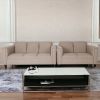 Loveseat and Sofa Set for Living Room, Modern DÃ©cor Couch Sets for Living Room, Bedrooms with Solid Wood Frame (Toast, Polyester Nylon)