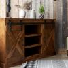 Bridgevine Home Farmhouse 56 inch Corner TV Stand for TVs up to 60 inches, No Assembly Required, Aged Whiskey Finish