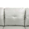 Silver Green Faux Leather Living Room Sofa Set B