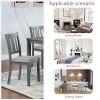 Wooden Dining Chairs Set of 4, Kitchen Chair with Padded Seat, Upholstered Side Chair for Dining Room, Living Room, Gray