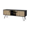 Black and Macadamia Hairpin Legs TV Rack