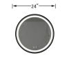 24inch Bathroom Led Classy Vanity Mirror with focused backplane,Black aluminum alloy frame,High Lumen,Dimmable Touch,Wall Switch Control, Anti-Fog