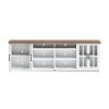 Bridgevine Home Hampton 96 inch TV Stand Console for TVs up to 100 inches, No Assembly Requried, Jasmine Whitewash and Barnwood Finish
