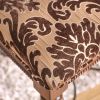 Traditional Fancy Set of 2pcs Side Chairs Brown Cherry Solid wood Intricate Carved Details Floral Design Print Fabric Seats Formal Dining Room Furnitu