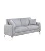 Elegant 2pc Sofa Set Light Gray Burlap Like Fabric Sofa Loveseat w Pillows Cozy Design Plush Couch Living Room