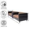 Faux Leather and Chenille Loveseat and Sofa Set for Living Room, Modern DÃ©cor Couch Sets for Living Room, Bedrooms with Solid Wood Frame (Brown)