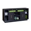 Bridgevine Home Sunset 67 inch TV Stand Console for TVs up to 80 inches, No Assembly Required, Black Finish