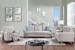 Modern Living Room Sofa Set Linen Upholstered Couch Furniture for Home or Office ,Light Grey,(1+2+3-Seat,Old Sku:SG000368AAA)