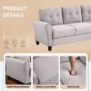 Modern Living Room Sofa Set Linen Upholstered Couch Furniture for Home or Office ,Light Grey,(1+2+3-Seat,Old Sku:SG000368AAA)