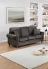 Elegant Luxury Dark Coffee Bonded Velvet 2pc Sofa Set Sofa Loveseat Pillows Living Room Furniture