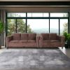 Suede Loveseat and Sofa Set for Living Room, Modern DÃ©cor Couch Sets for Living Room, Bedrooms with Solid Wood Frame (Dark Brown)