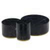 Set of 3 Black Marble Pattern Round Coffee Table side Table End Table Set for Living Room Fully Assembled