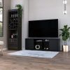 Capistrano 7-Shelf 4-Door 2-piece Living Room Set, TV Stand and Bar Cabinet Black and Espresso
