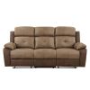 Plush Comfort Sofa Set 2pc Brown Microfiber Upholstered Tufted Details Reclining Sofa Loveseat Plush Arms Modern Living Room Furniture