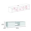 Glen Floating TV Stand with Side Doors and Central Media Shelf