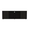 Prana Tv Stand fot TVÂ´s up 60" Four Shelves; Two Cabinets With Single Door -Black