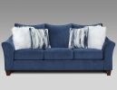 Camero Fabric Pillowback 2-Piece Living Room Set, Sofa and Loveseat, Navy Blue