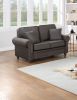 Elegant Luxury Dark Coffee Bonded Velvet 2pc Sofa Set Sofa Loveseat Pillows Living Room Furniture