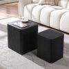Upgrade MDF Nesting table side table coffee table end table for living room,office,bedroom ,Black Oak set of 2