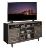 Bridgevine Home Avondale 62 Inch TV Stand Console for TVs up to 70 inches, No Assembly Required, Charcoal-Brown Finish