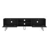 Waco TV Rack, Hairpin Stand with Spacious Storage and Cable Management Holes, Black