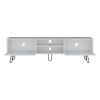Waco TV Rack, Hairpin Stand with Spacious Storage and Cable Management Holes, White