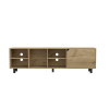 Conquest Tv Stand for TVÂ´s up 70", Four Open Shelves, Five Legs, Light Oak