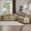 Modern Living Room Sofa Two-Piece Set, Suitable for Living room and Bedroom Sofa Set, Consists of a Single Seat and a 3-Seater Sofas, Tan Corduroy