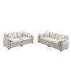 Modern Living Room Sofa Two-Piece Set, Suitable for Living room and Bedroom Sofa Set, Consists of two pieces of 2 Seater Sofa,Beige Corduroy