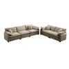 Family sofa set Deep Seat Sofa, Warm Sofa for Home Cinema and Living Room, One 2-Seater Sofa and One 3-Seater Sofa,Tan Corduroy
