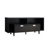 Entertainment Stand, 60" TV Console Table with 2 Drawers and Open Shelving, Red Cocoa