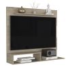 Floating Entertainment Center Albuquerque, Space For The TVÂ´s up 55", Light Pine Finish