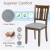Wooden Dining Chairs Set of 4, Kitchen Chair with Padded Seat, Upholstered Side Chair for Dining Room, Living Room, Walnut