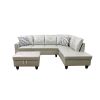 Silver Green Faux Leather Living Room Sofa Set B