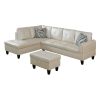 Peaerl White Faux Leather Living Room Sofa Set A
