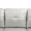 Silver Green Faux Leather Living Room Sofa Set A