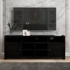 Bridgevine Home Urban Loft 84 inch TV Stand Console for TVs up to 95 inches, No Assembly Required, Mocha Finish