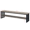 ACME Zudora TV Stand, Antique Oak & Black Finish LV01754