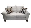 Camero Fabric Pillowback 2-Piece Living Room Set, Sofa and Loveseat, Silver