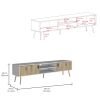 Huna TV Stand, Dual-Tone with Hinged Drawers and Open Shelves