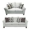 Camero Fabric Pillowback 2-Piece Living Room Set, Sofa and Loveseat, Silver