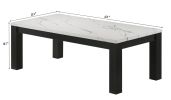 White Black 3-Piece Living Room Table Set Faux Marble Table Top Cocktail Table and Two Matching End Tables Wooden Furniture