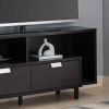 Entertainment Stand, 60" TV Console Table with 2 Drawers and Open Shelving, Red Cocoa