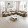 Family sofa set Deep Seat Sofa, Warm Sofa for Home Cinema and Living Room, One 2-Seater Sofa and One 3-Seater Sofa,Tan Corduroy