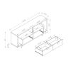 Modern TV Stand with Two Shelves and Two Drawers - White