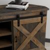 Bridgevine Home Farmhouse 66 inch Corner TV Stand for TVs up to 80 inches, No Assembly Required, Barnwood Finish