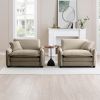 Tan Corduroy,Luxurious and Sophisticated Deep Seated Sofa Set with Two Single Deep Seat Sofa Suitable for Living Room and Office