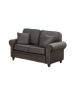 Elegant Luxury Dark Coffee Bonded Velvet 2pc Sofa Set Sofa Loveseat Pillows Living Room Furniture