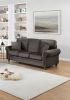 Elegant Luxury Dark Coffee Bonded Velvet 2pc Sofa Set Sofa Loveseat Pillows Living Room Furniture